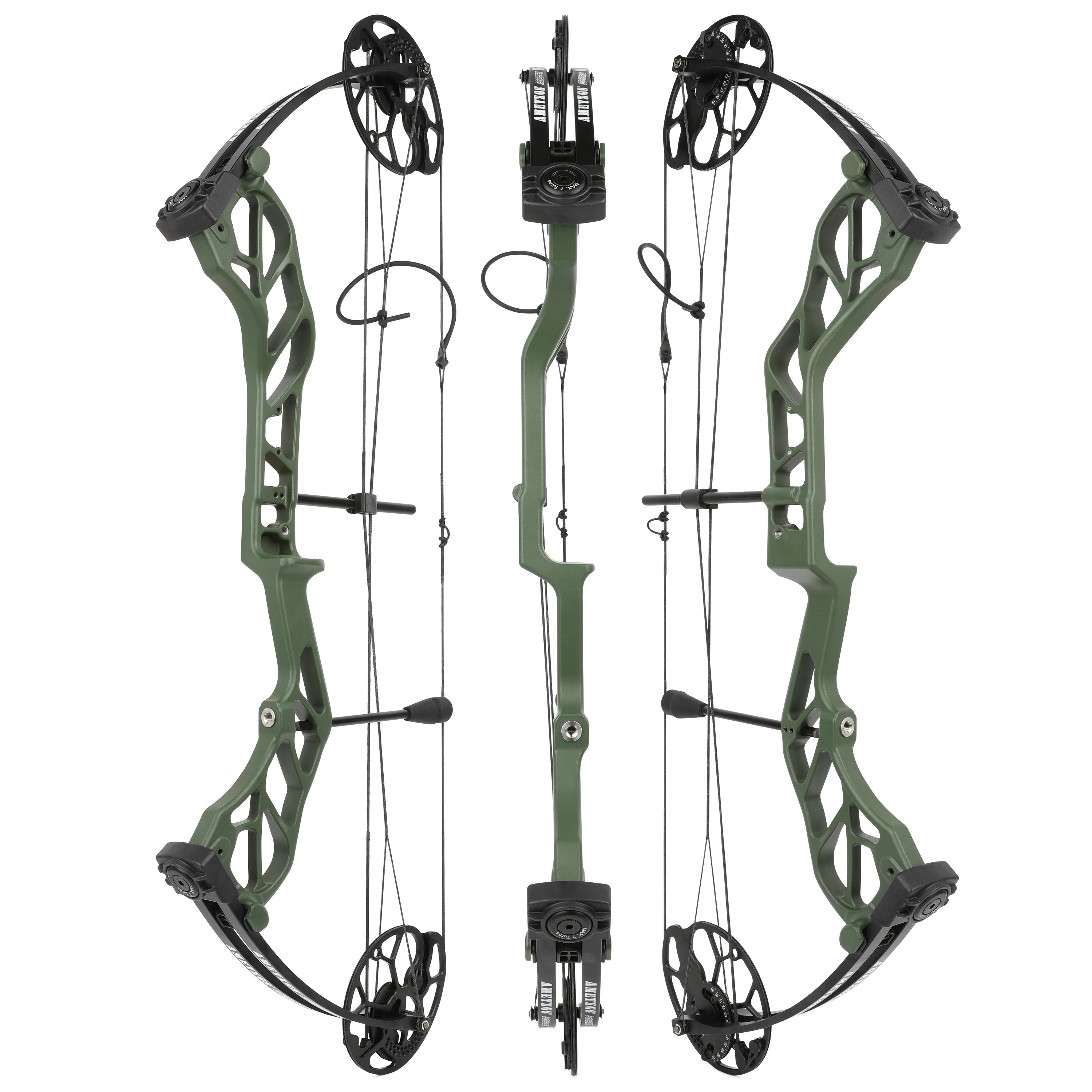 19-70Lbs Compound Bow 320fps CNC Aluminum Alloy Bow Riser Dual Cam Archery Pulley Bow for Right Hand Shooting Hunting Target