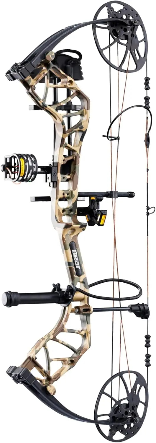 Right Hand FRED BEAR/Black Compound Bow 10-70lb. Draw Weight
