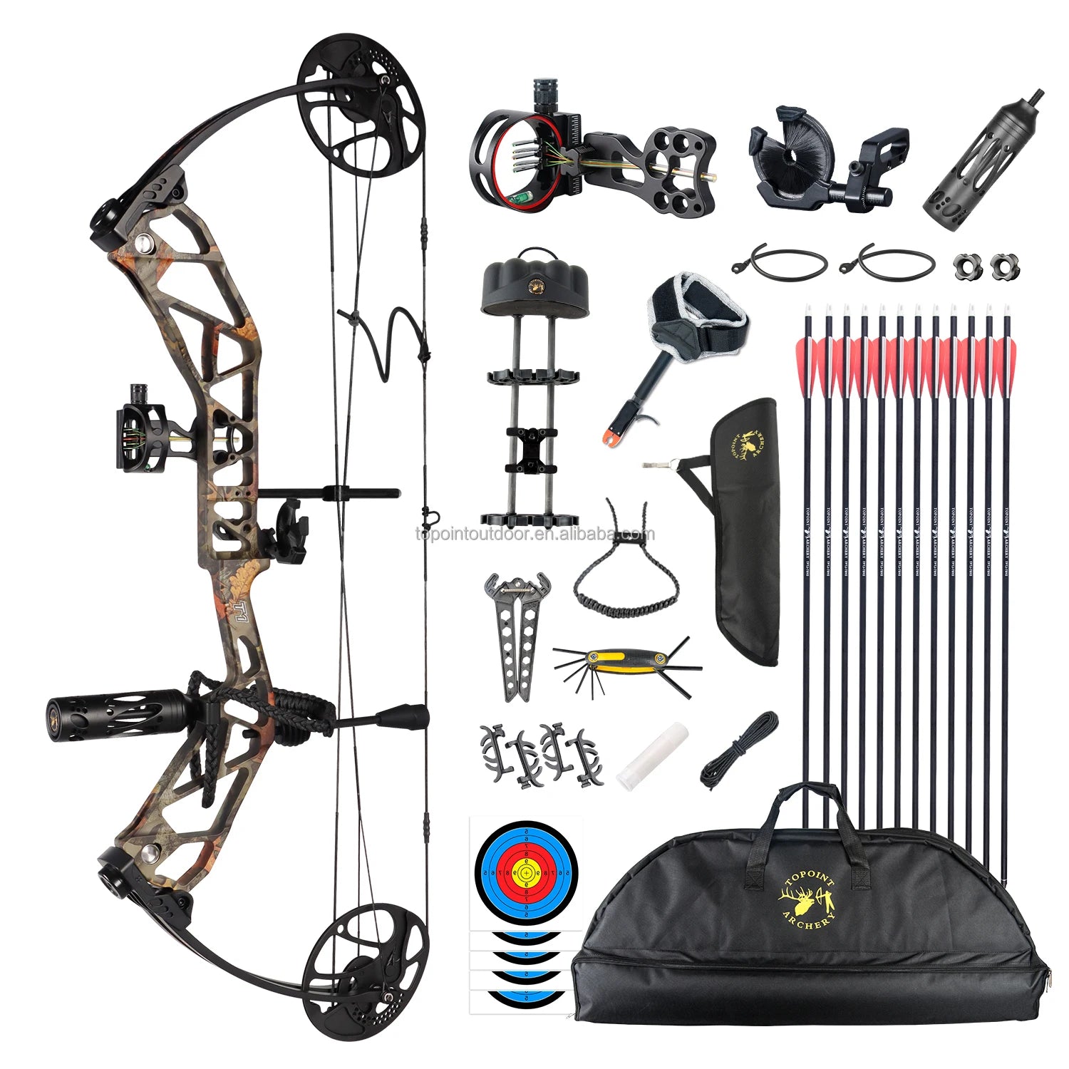 Archery T1 Compound Bow Hunting Bow And Arrow Package CNC Milling Archery Bow Riser And Cams RH And LH