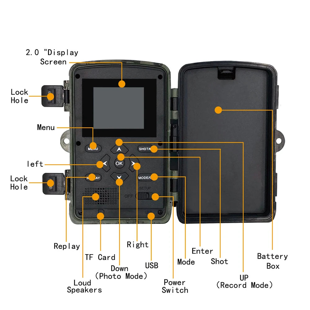 1080P30fps Wireless Trail Camera Hunting Cameras 16MP HD