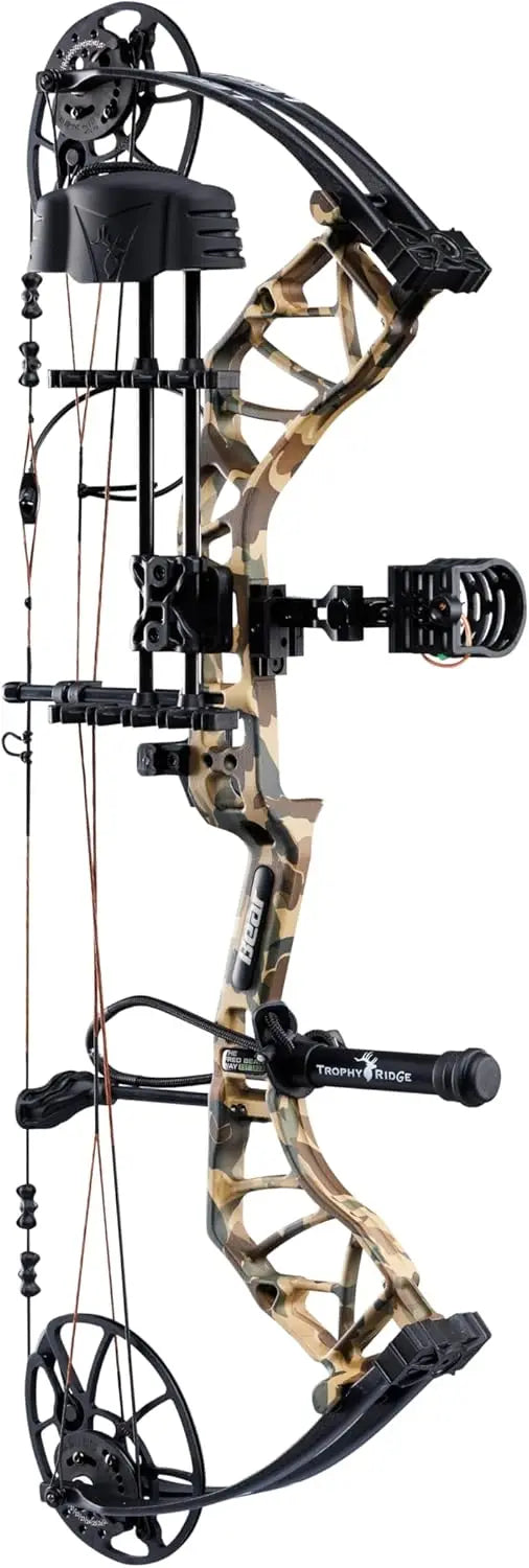 Right Hand FRED BEAR/Black Compound Bow 10-70lb. Draw Weight