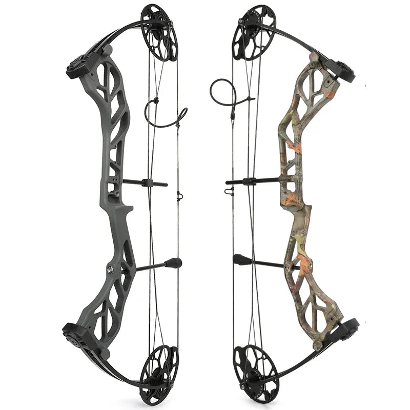 19-70Lbs Compound Bow 320fps CNC Aluminum Alloy Bow Riser Dual Cam Archery Pulley Bow for Right Hand Shooting Hunting Target