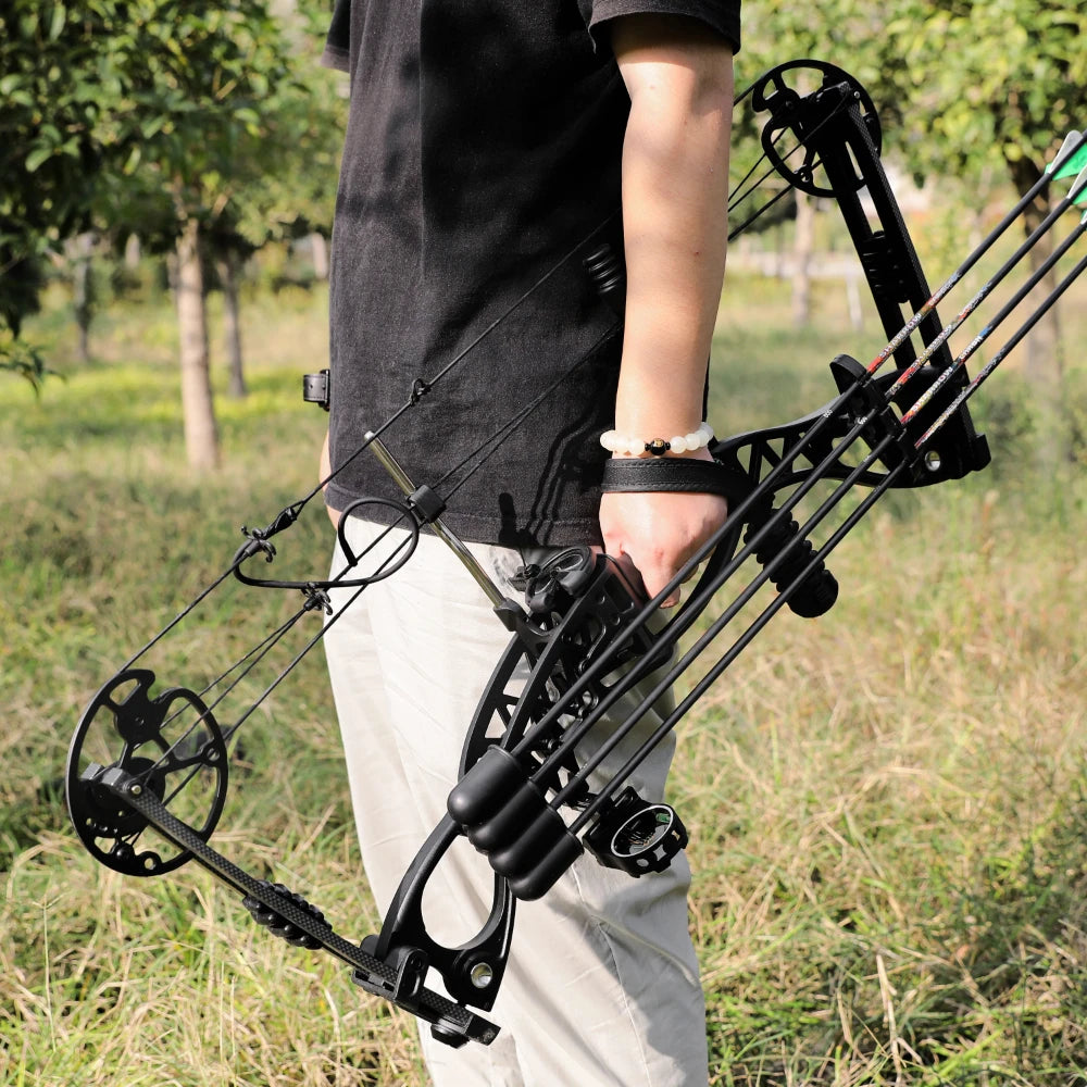 M126 Archery Compound Bow Set 0-70lbs Adjustable Let-off 80% Arrow IBO Speed 320 Competitive Hunting Shooting