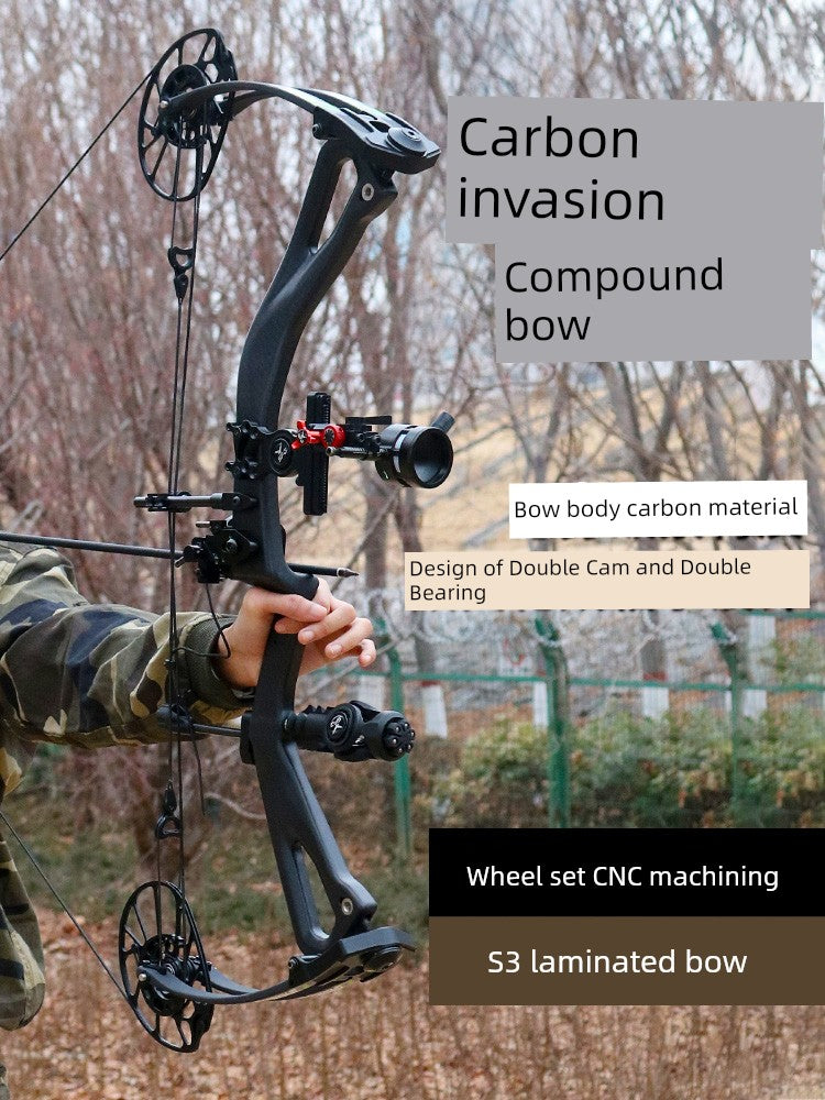 Carbon Invasion Cam Bow Professional Shooting Quasi Archery Outdoor Carbon Fiber Pulley Bow Powerful Archery Carbon Suspension Bow