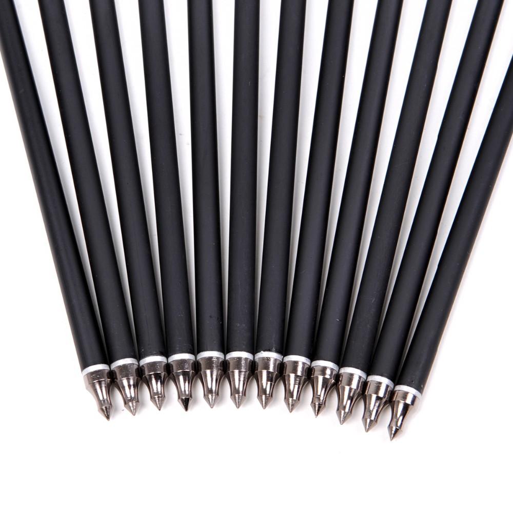 Musen 12Pcs 17 Archery Hunting Crossbow Bolt Carbon Arrow With 4 Vanes Broadheads for Archery