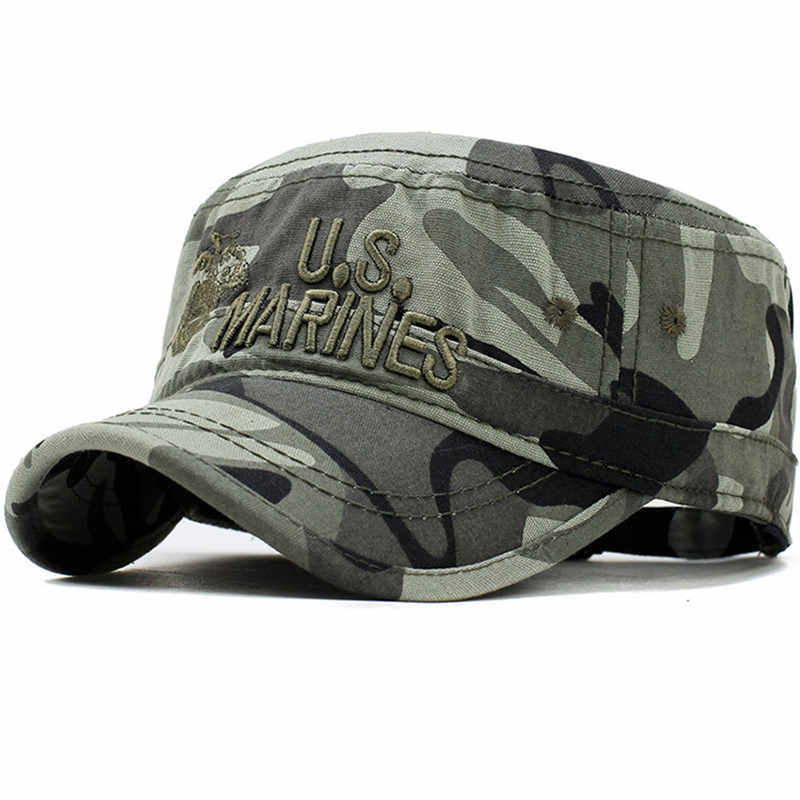 Embroidered short-eave camouflage male hat