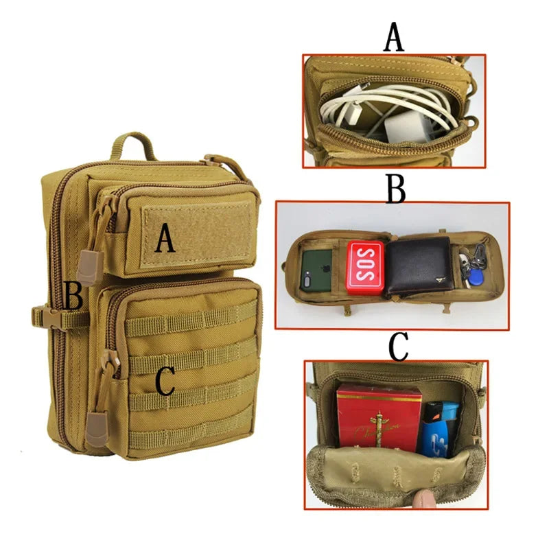 Multifunction Tactical Pouch Holster Military Molle Hip Waist Bag Wallet Phone Case Camping Hiking Bags Hunting Pack