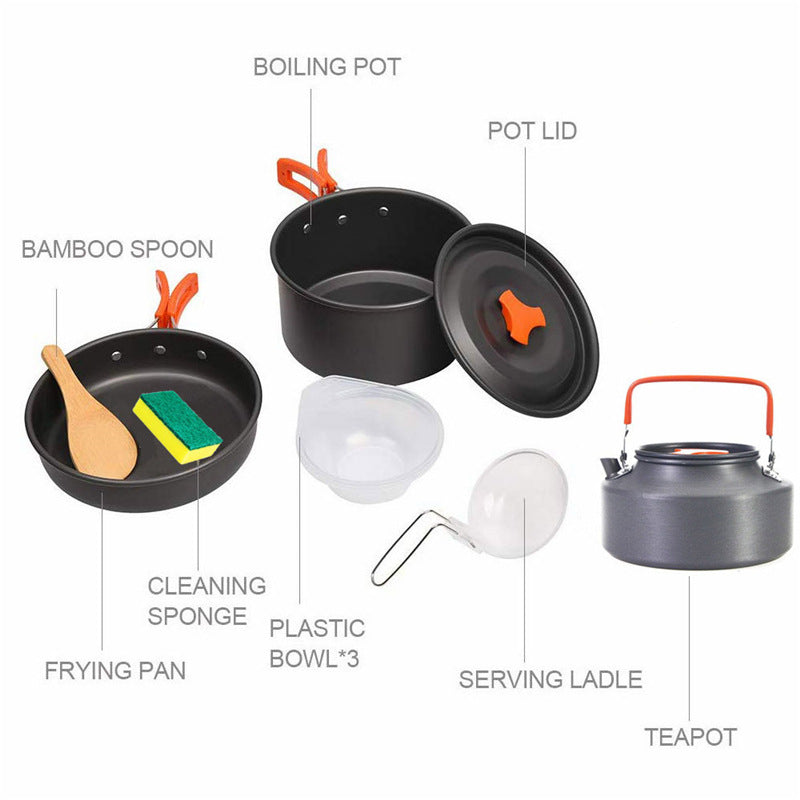 HPG Campers' Kettle Combo: Portable Tableware and Camping Pot