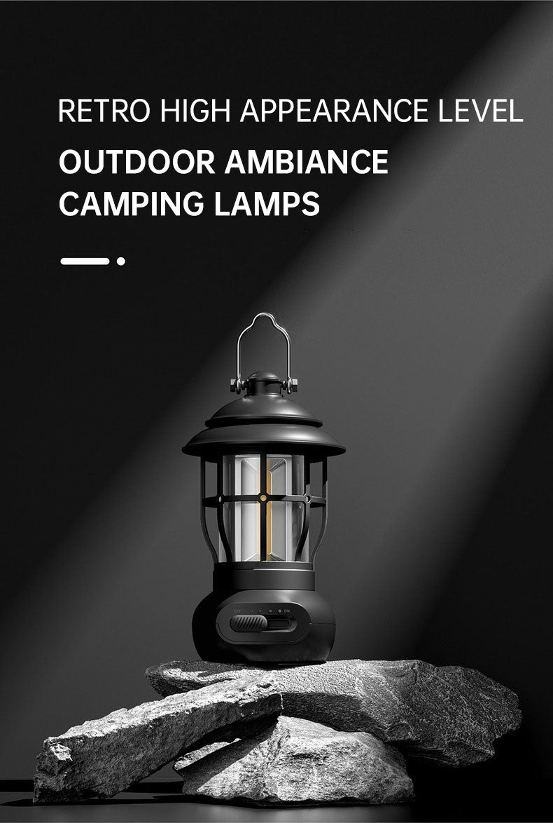 Camping Light Outdoor  Ambience Lighting Camping Light Vintage Horse Light Gift USB Charging Tent Camp Lamp