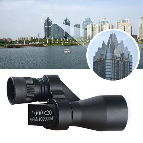 Portable Mini Pocket Monocular Telescope 1000x20 High Magnification Zoom Outdoor Fishing Telescope for Hunting Camping