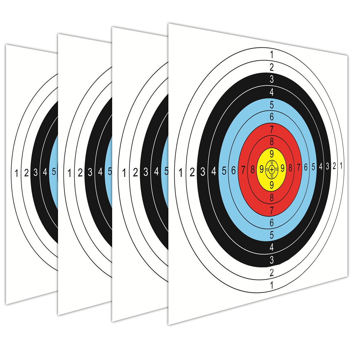 New 30pcs 40*40 cm Archery Shooting Target Paper Bow Hunting Archery Kit Standard Full Ring Single Spot Paper