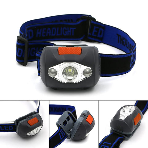 3 LED 800 Lumens 4 Modes Mini Headlamp Outdoor  Waterproof Flash Torch Lantern For Hunting,Use AAA Battery