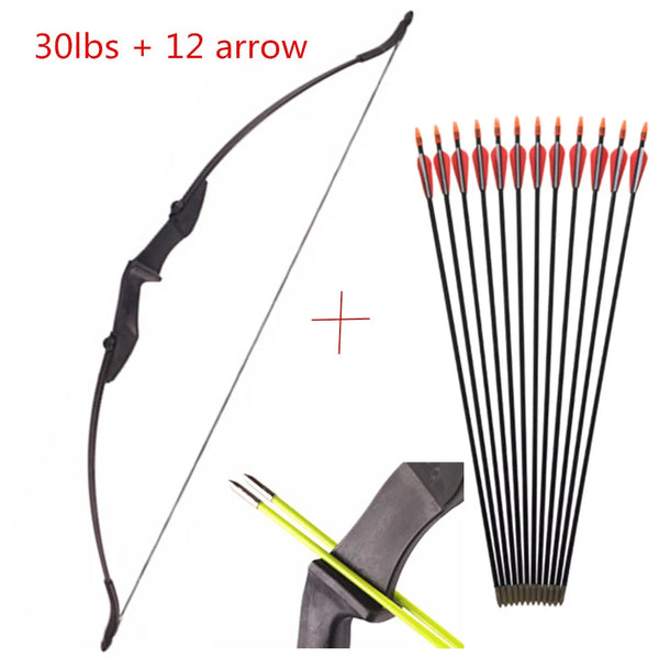 30-50Ibs Powerful Recurve Bow And Arrows Archery Bow With Double Arrow Rest For Left And Right Hands Outdoor Hunting Shooting