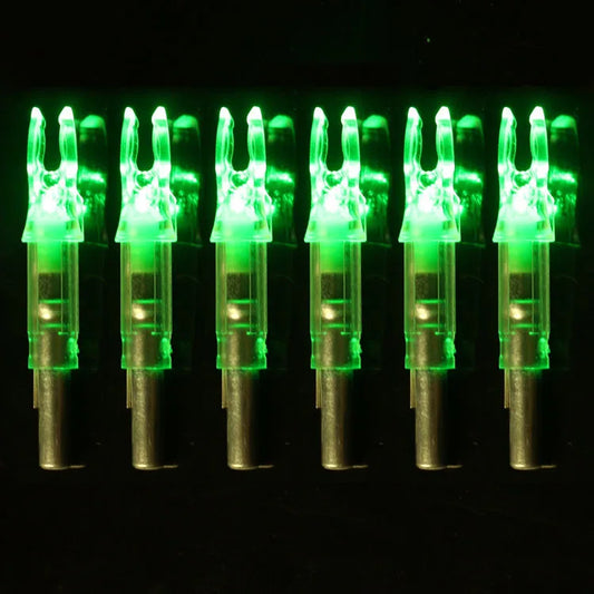 6/12pcs 6.2mm Arrow Automatically Lighted Red Green Led Arrow Nock For Carbon Arrow fiberglass arrow  Archery Hunting Shooting