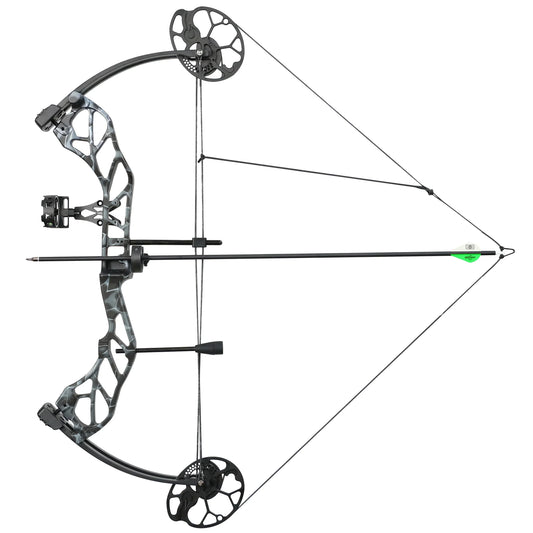 19-70Lbs Compound Bow 320fps CNC Aluminum Alloy Bow Riser Dual Cam Archery Pulley Bow for Right Hand Shooting Hunting Target