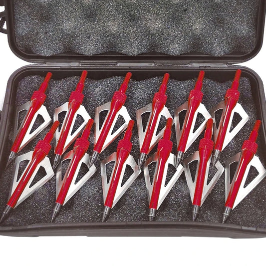 12 Pack 125 Grain 3 Fixed Blade Hunting- Broadheads Archery for Arrow Tips for Compound Bow- Great Performance
