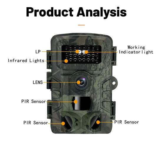 1080P/30fps Wireless Trail Camera Hunting Cameras 16MP HD Waterproof Wildlife Infrared Night Vision Surveillance Trap Camera