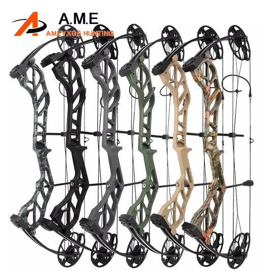 19-70Lbs Compound Bow 320fps CNC Aluminum Alloy Bow Riser Dual Cam Archery Pulley Bow for Right Hand Shooting Hunting Target