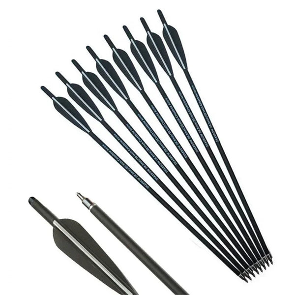 12pcs Archery Carbon Arrow 16/17/18/20/22inch Crossbow Bolts Diameter 8.8mm Arrows for Outdoor Hunting Shooting Accessories