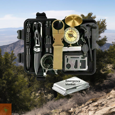 Wilderness Pro Emergency Survival Kit by Hunt Pro Gear- 14 in 1
