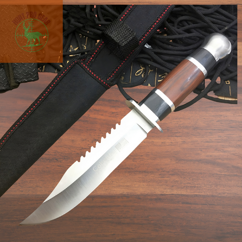 Wild Survival Sharp Blade Knife With Hand Guard And Sheath