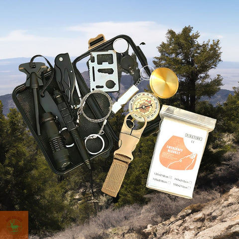 Wilderness Pro Emergency Survival Kit by Hunt Pro Gear- 14 in 1